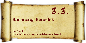 Barancsy Benedek névjegykártya