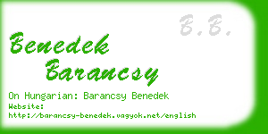 benedek barancsy business card